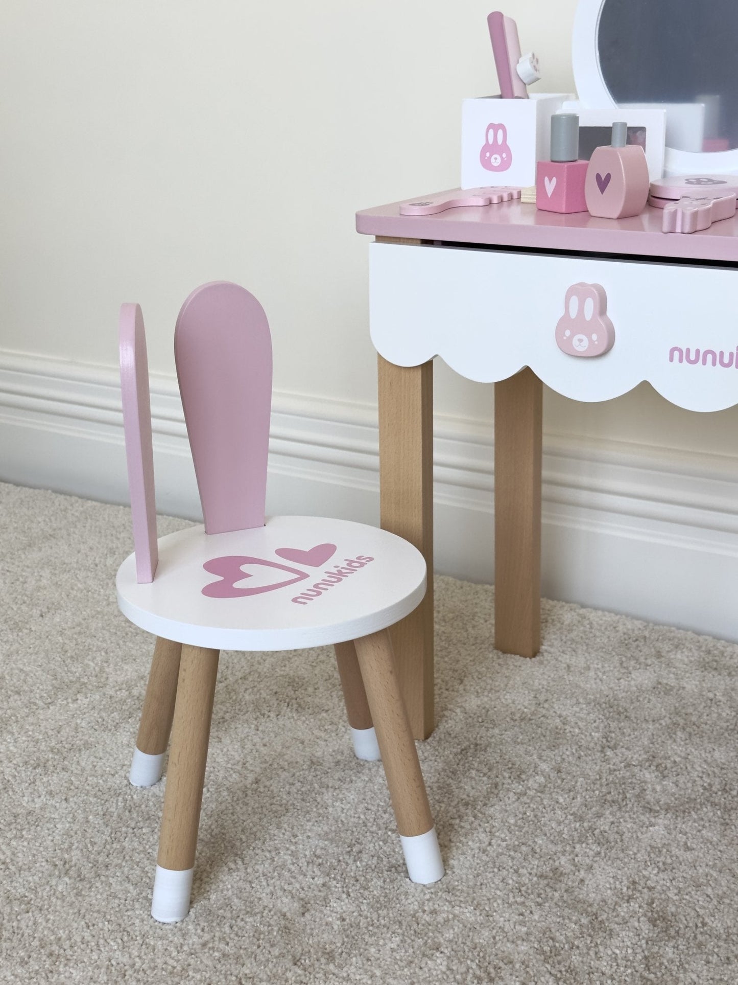 Wooden Dressing Table Play Set - Pink