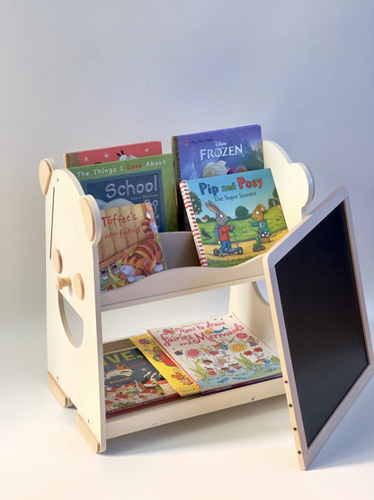 4 in 1 Wooden Bear Bookshelf and Easel