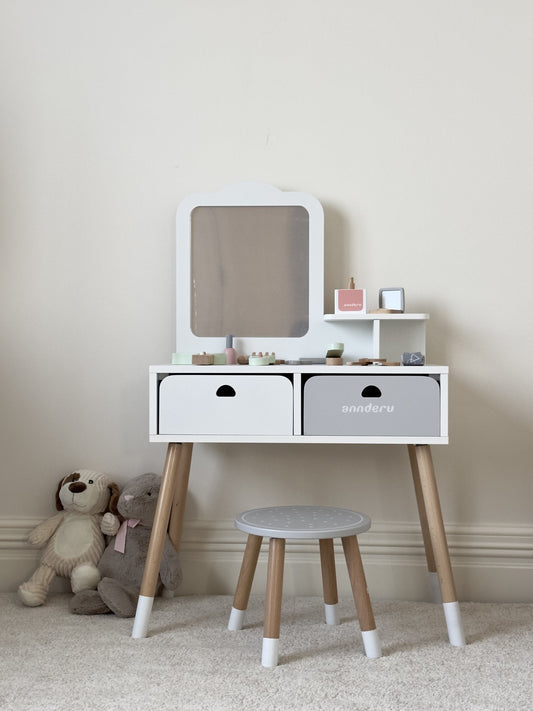 Wooden Dressing Table with Makeup Kit