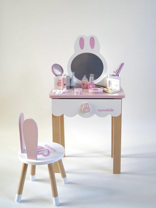 Wooden Dressing Table Play Set - Pink